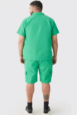 Plus Regular Patch Pocket Nylon Man Overshirt | BoohooMAN UK