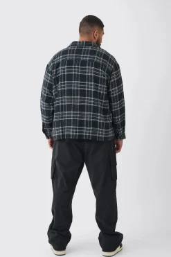 Plus Relaxed Fit Fixed Waist Cargo Trousers | BoohooMAN UK