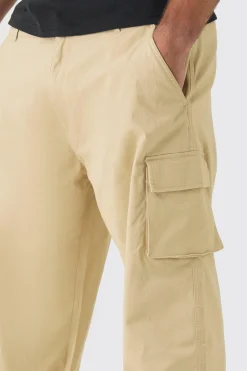 Plus Relaxed Fit Fixed Waist Cargo Trousers | BoohooMAN UK