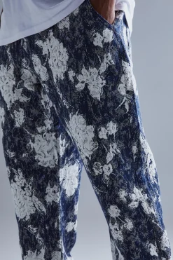 Plus Relaxed Fit Tapestry Trouser | BoohooMAN UK