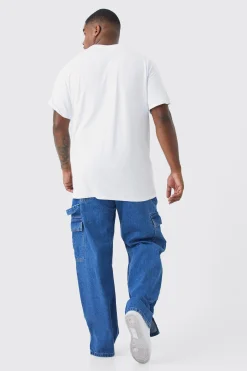 Plus Relaxed Rigid Carpenter Split Hem Jean | BoohooMAN UK