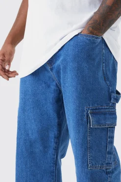 Plus Relaxed Rigid Carpenter Split Hem Jean | BoohooMAN UK