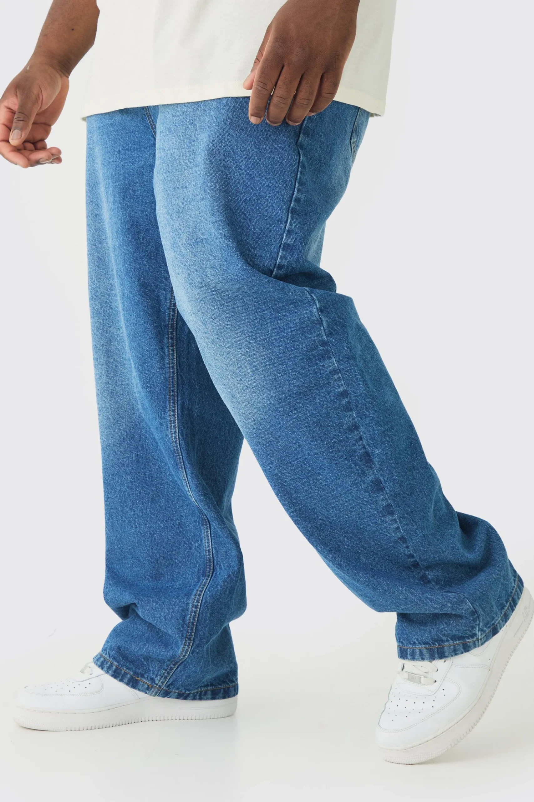 Plus Relaxed Rigid Jean | BoohooMAN UK
