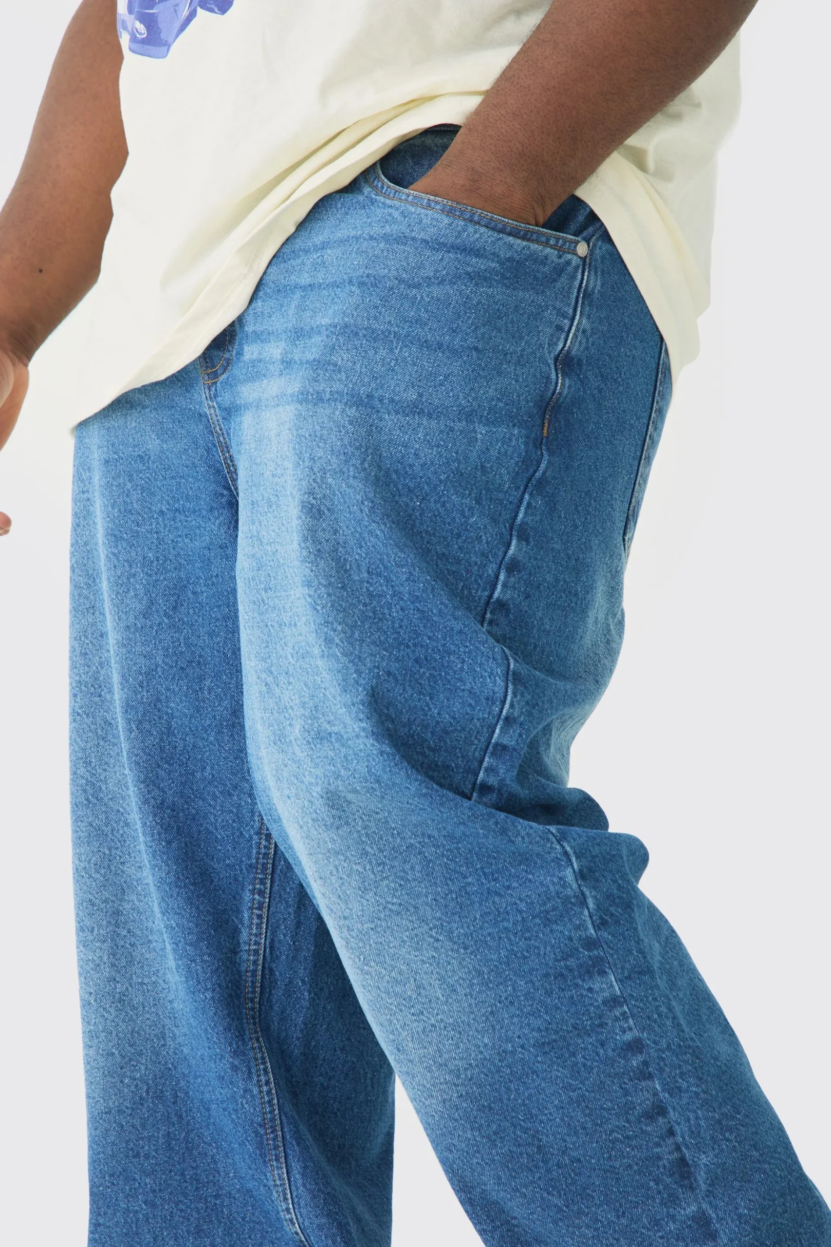Plus Relaxed Rigid Jean | BoohooMAN UK