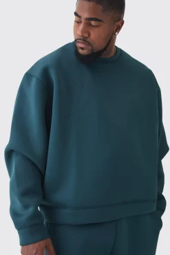 Plus Scuba Oversized Sweat | BoohooMAN UK