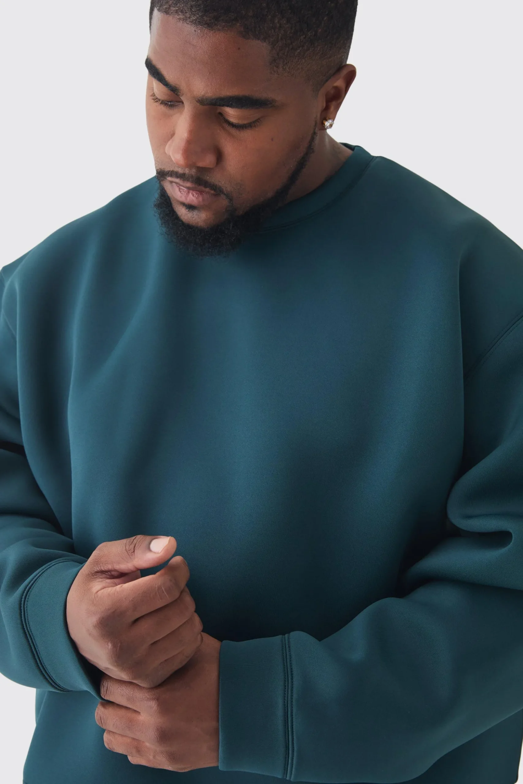Plus Scuba Oversized Sweat | BoohooMAN UK