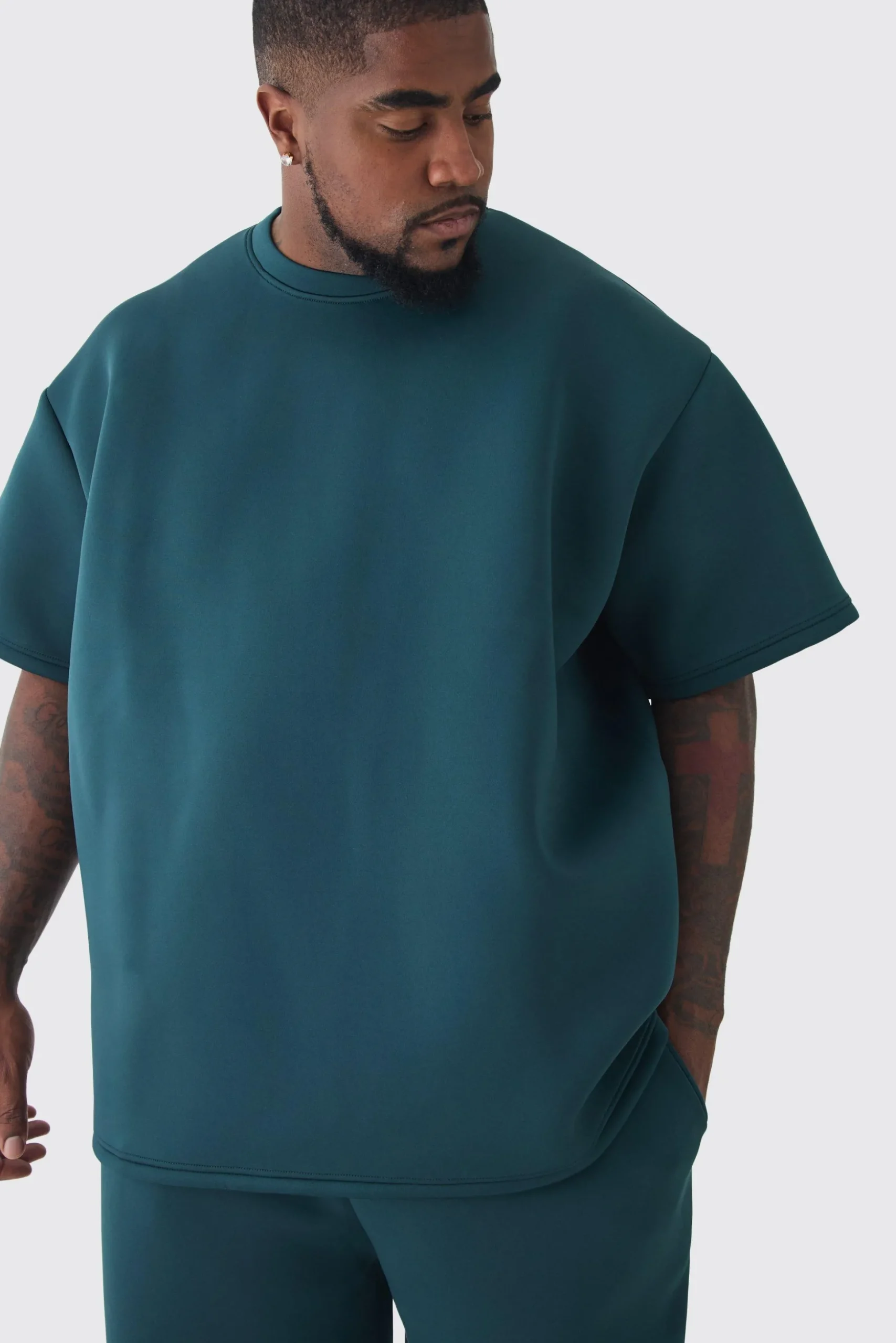 Plus Scuba Oversized T-shirt | BoohooMAN UK