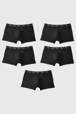 Plus Size 5 Pack Man Script Boxers | BoohooMAN UK