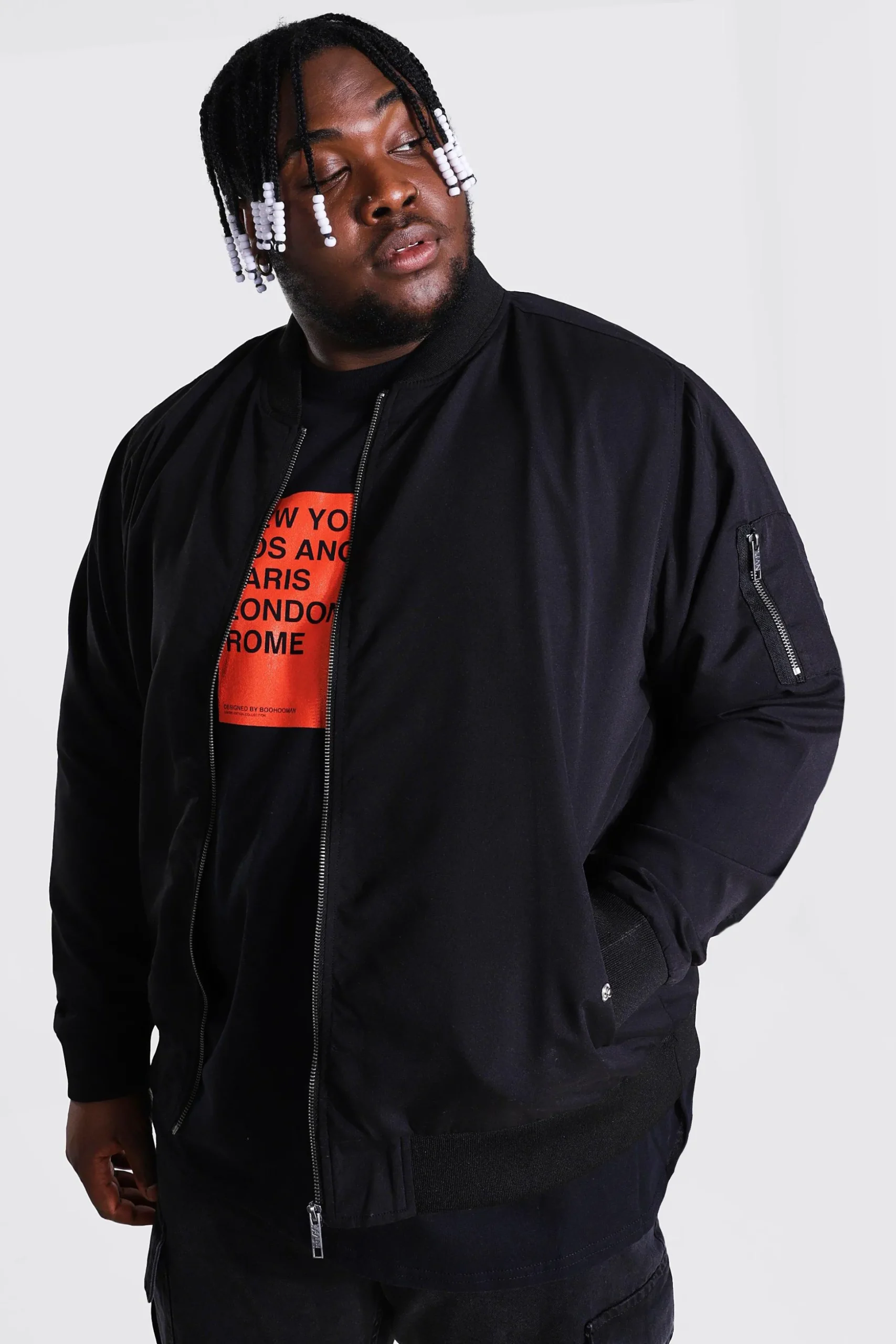 Plus Size Ma1 Bomber Jacket | BoohooMAN UK