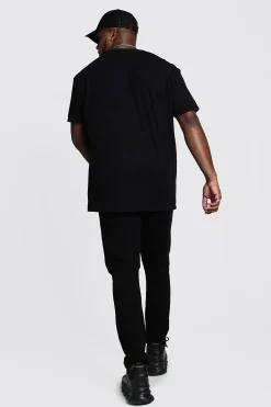 Plus Size NASA Chest Print License T-Shirt | BoohooMAN UK