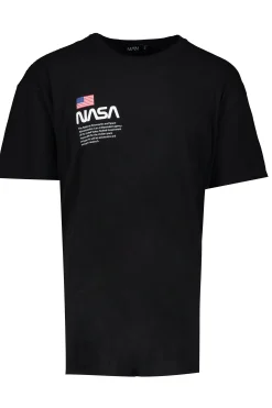 Plus Size NASA Chest Print License T-Shirt | BoohooMAN UK