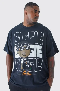 Plus Size Notorious Big Chest Print License T-shirt | BoohooMAN UK