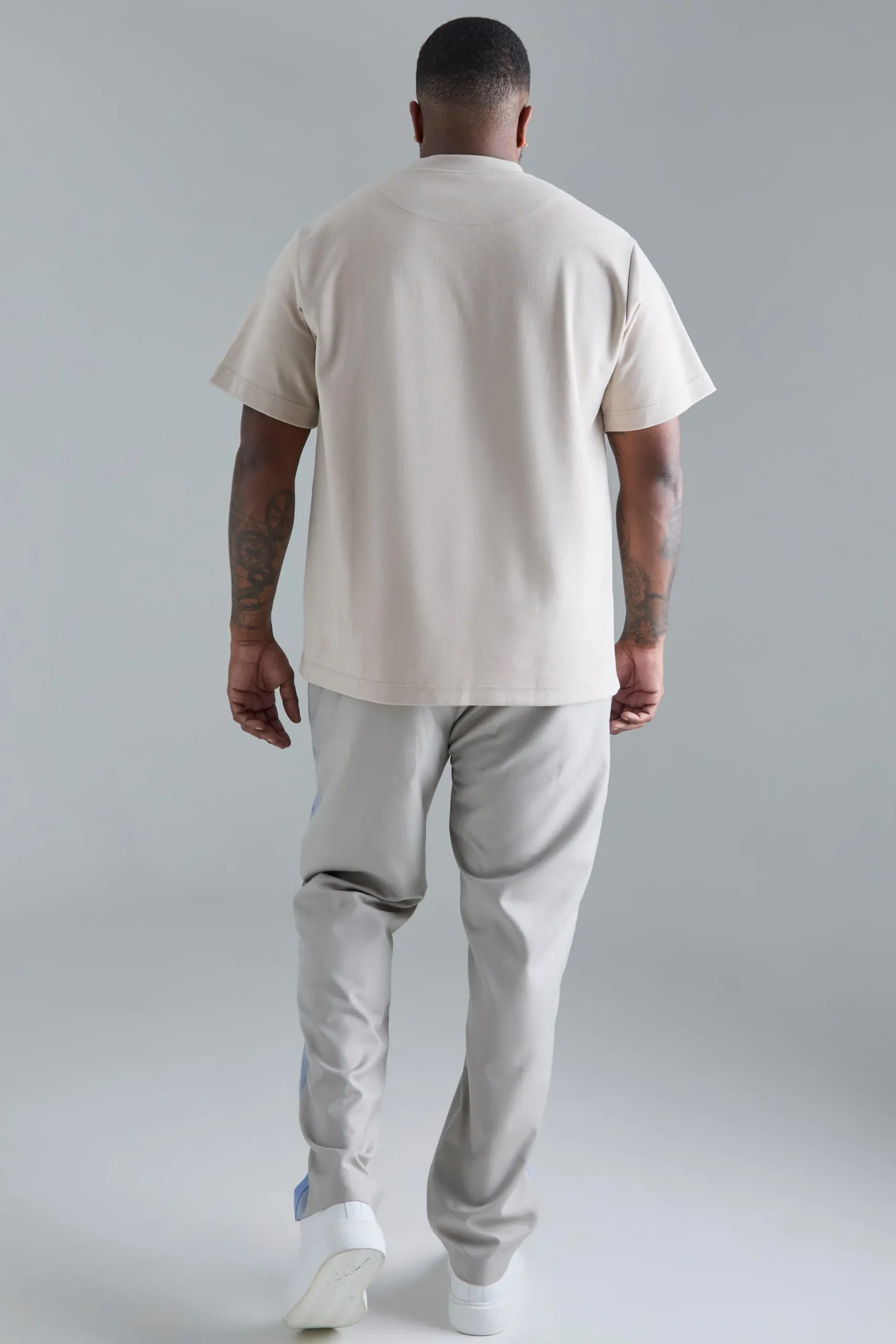 Plus Skinny Fit Colour Block Panel Suit Trouser | BoohooMAN UK