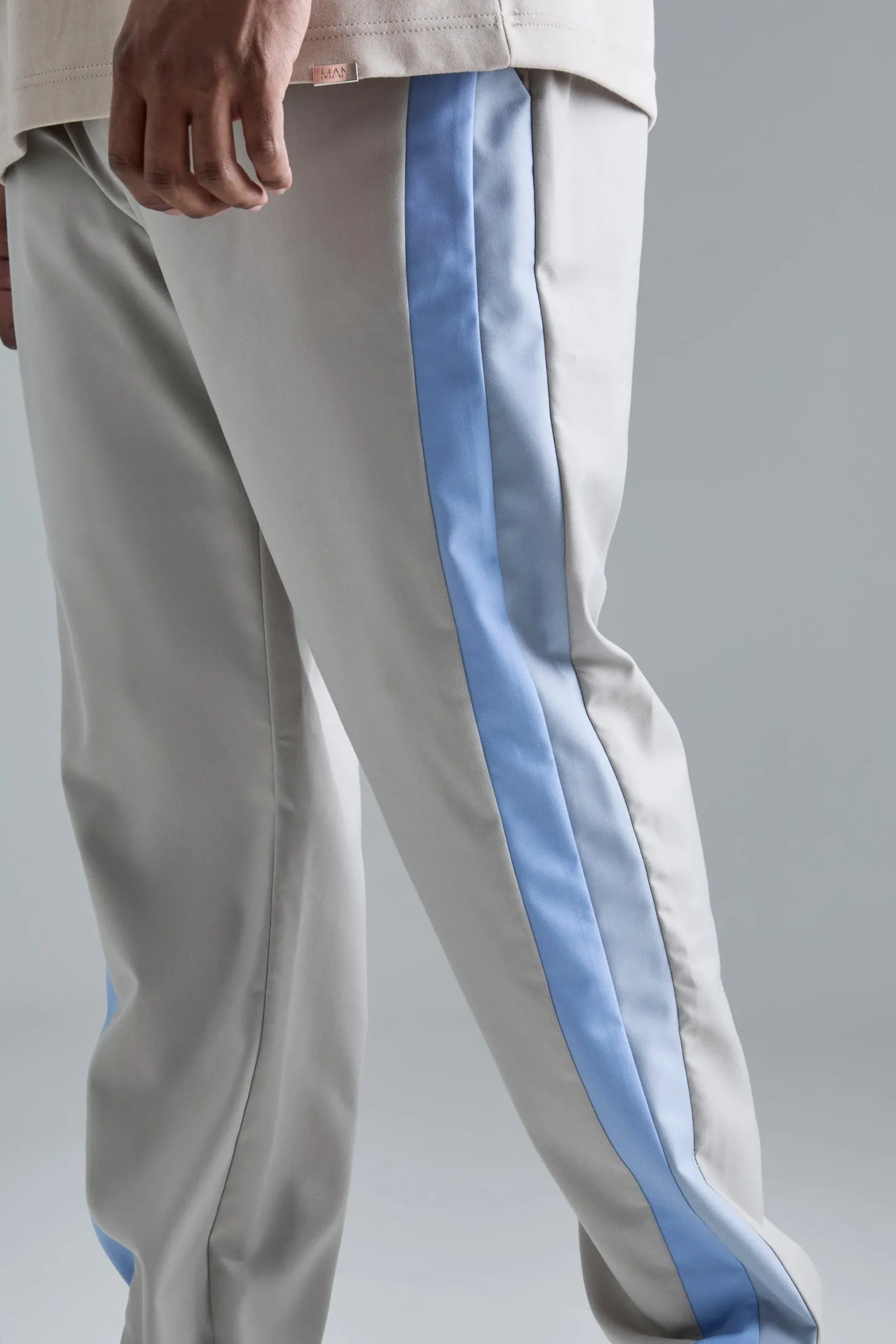Plus Skinny Fit Colour Block Panel Suit Trouser | BoohooMAN UK