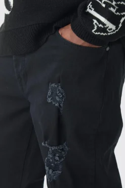 Plus Skinny Jeans With All Over Rips | BoohooMAN UK
