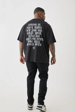 Plus Skinny Stretch All Over Rip Jeans | BoohooMAN UK