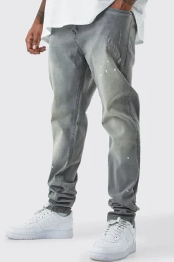 Plus Skinny Stretch Stacked Tinted Jeans | BoohooMAN UK