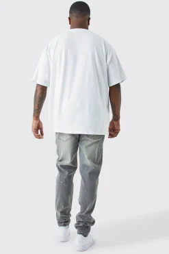 Plus Skinny Stretch Stacked Tinted Jeans | BoohooMAN UK