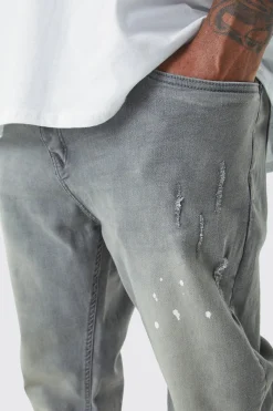 Plus Skinny Stretch Stacked Tinted Jeans | BoohooMAN UK