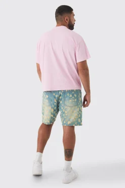 Plus Skull Homme Printed T-shirt In Light Pink | BoohooMAN UK