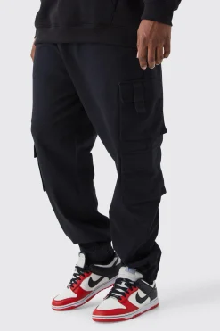 Plus Slim Fit Cuffed Multi Cargo Pocket Trousers | BoohooMAN UK