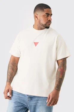 Plus Slim Fit Heavyweight Foam Print T-shirt | BoohooMAN UK