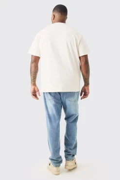 Plus Slim Fit Heavyweight Foam Print T-shirt | BoohooMAN UK