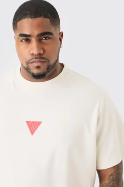 Plus Slim Fit Heavyweight Foam Print T-shirt | BoohooMAN UK