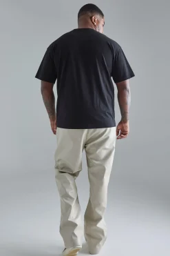 Plus Slim Flare PU Tailored Trouser | BoohooMAN UK