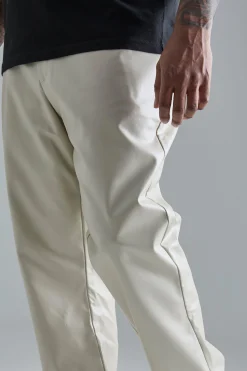 Plus Slim Flare PU Tailored Trouser | BoohooMAN UK