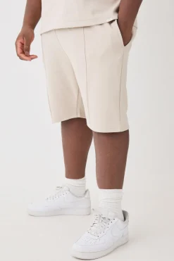 Plus Slim Interlock Pintuck Short | BoohooMAN UK