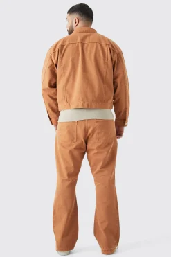 Plus Slim Rigid Flare Gusset Detail Jeans | BoohooMAN UK