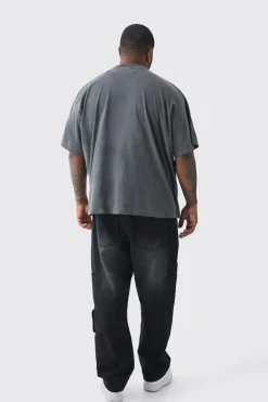 Plus Snake Ofcl Printed T-shirt In Grey | BoohooMAN UK