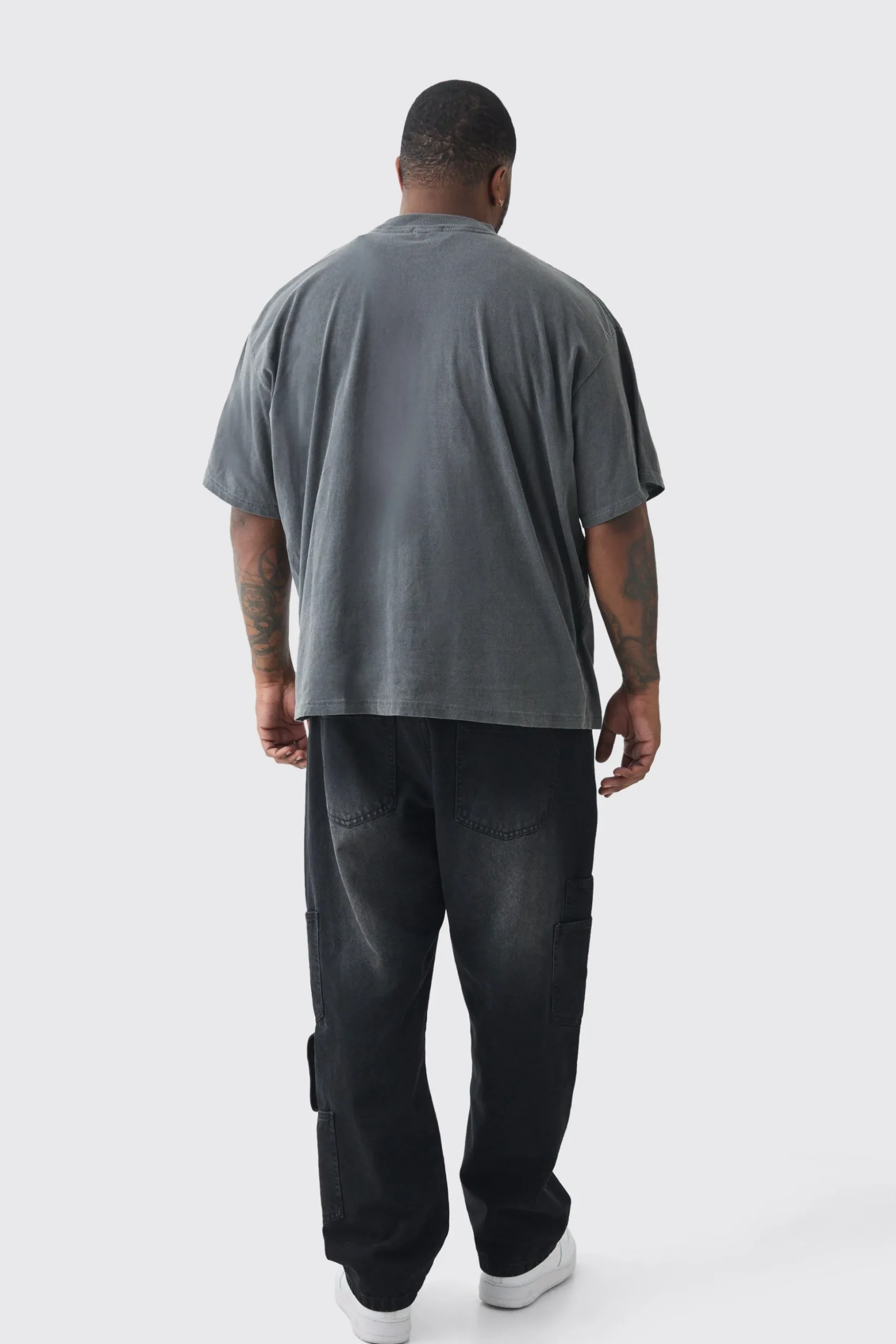 Plus Snake Ofcl Printed T-shirt In Grey | BoohooMAN UK