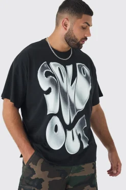Plus Sold Out Oversized T-shirt In Black | BoohooMAN UK