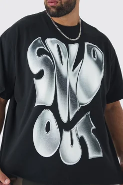 Plus Sold Out Oversized T-shirt In Black | BoohooMAN UK