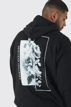 Plus Spliced Floral Graphic Hoodie & Relaxed Fit Jogger Tracksuit | BoohooMAN UK