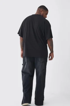 Plus Star Balaclava Graphic Oversized T-Shirt | BoohooMAN UK