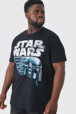 Plus Star Wars License Print T-shirt | BoohooMAN UK