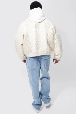 Plus Straight Leg Dove Applique Jean | BoohooMAN UK