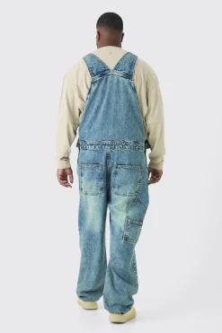 Plus Straight Leg Dungaree | BoohooMAN UK
