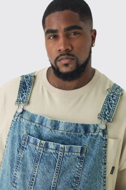 Plus Straight Leg Dungaree | BoohooMAN UK