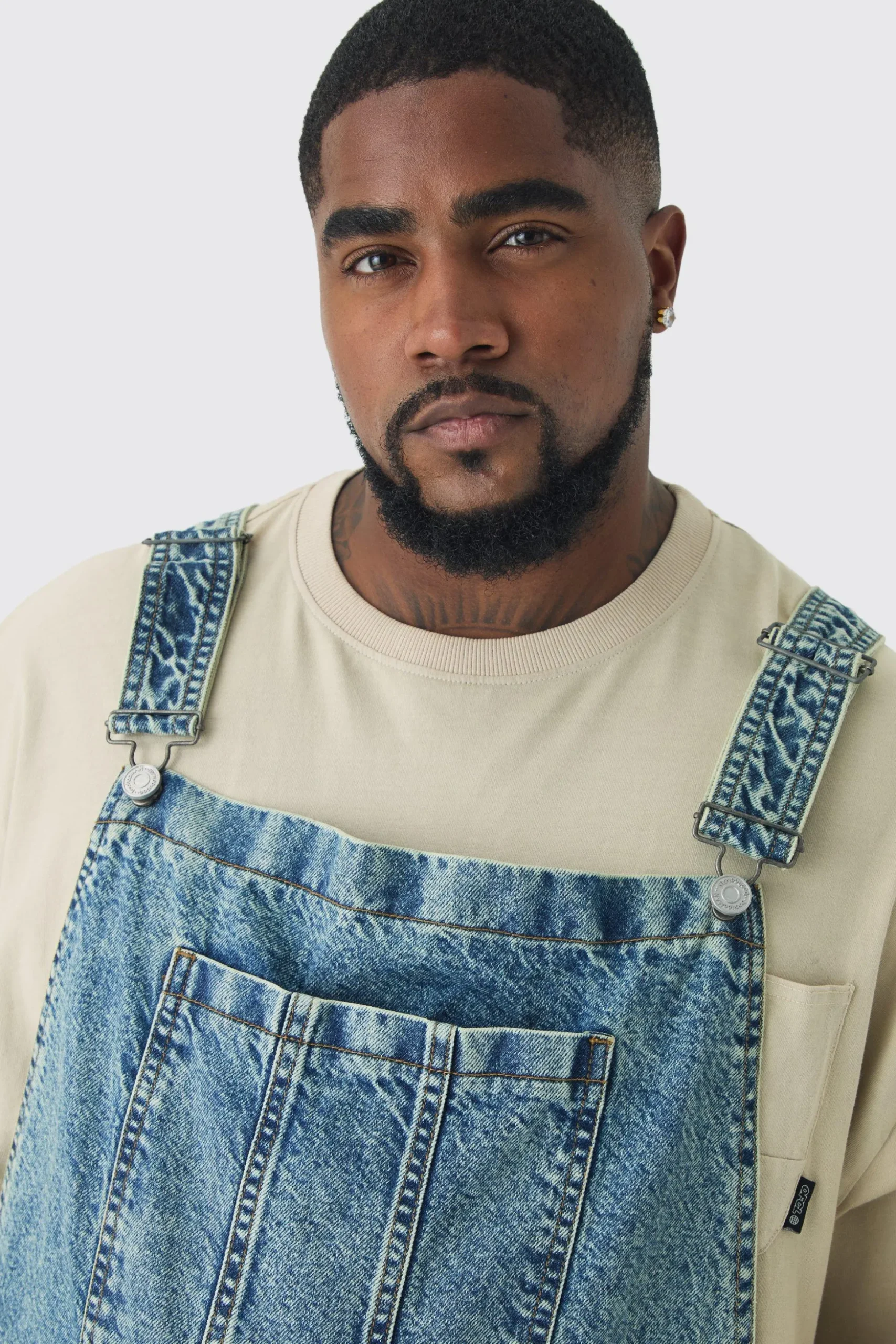 Plus Straight Leg Dungaree | BoohooMAN UK