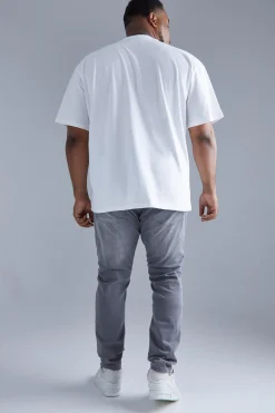 Plus Stretch Skinny Fit Biker Jean | BoohooMAN UK