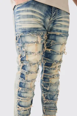 Plus Stretch Skinny Rip And Repair Jean | BoohooMAN UK
