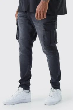 Plus Super Skinny Cargo Jeans | BoohooMAN UK