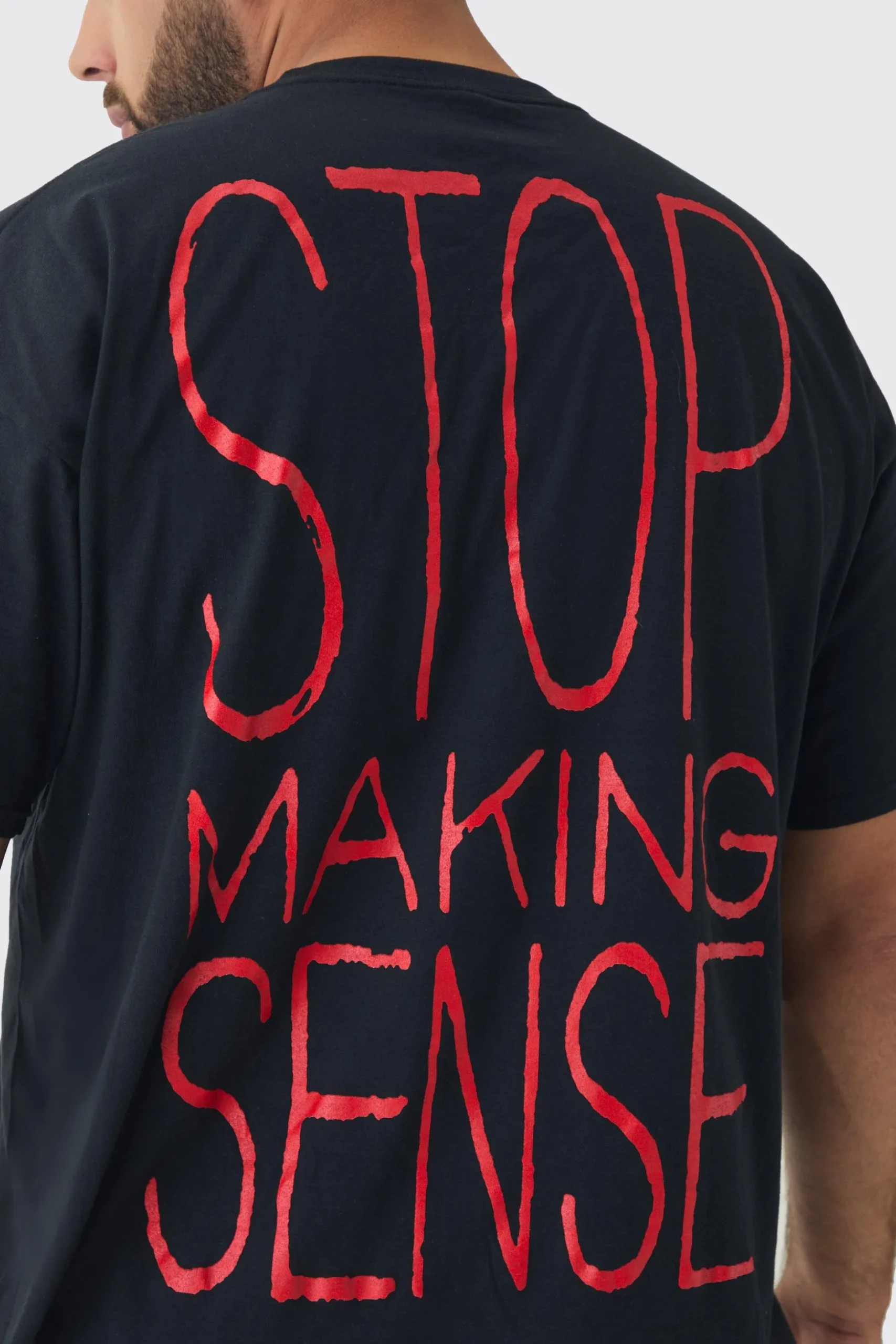 Plus Talking Heads License Print T-shirt | BoohooMAN UK