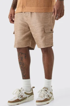 Plus Textured Cargo Short | BoohooMAN UK