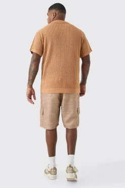 Plus Textured Cargo Short | BoohooMAN UK
