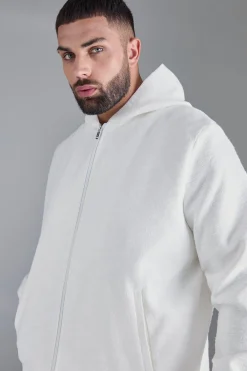 Plus Textured Jacquard Smart Hooded Jacket | BoohooMAN UK